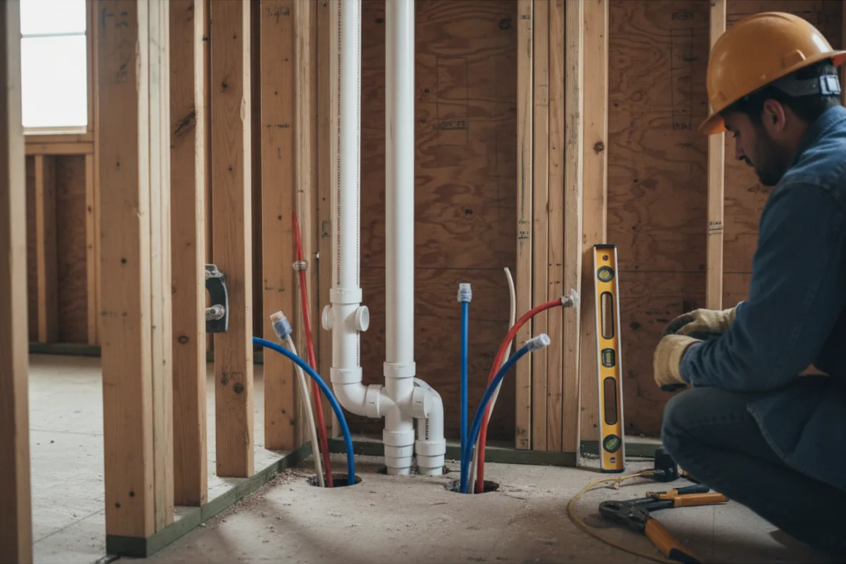 Drain and supply rough-in during Garbage Disposal Repair in Overpeck